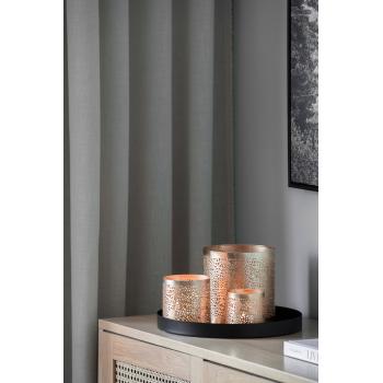 Lyslykt Ylva i børstet gull i tre størrelser på lysfat