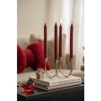 Dekorfigur Dompap på sidebord med adventstake