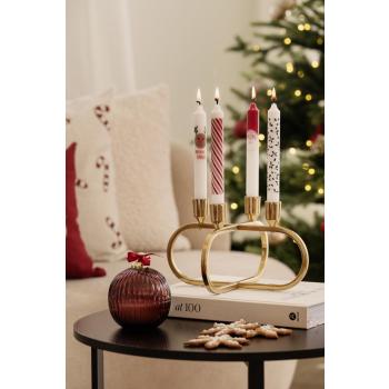 Adventstake med kronelys nisse og duftlys julekule