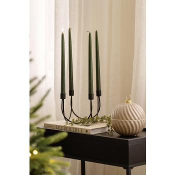 Adventstake Emma sort med grønne kronelys