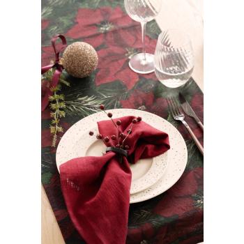 Servise julemagi i kuvert med løper juleblomst