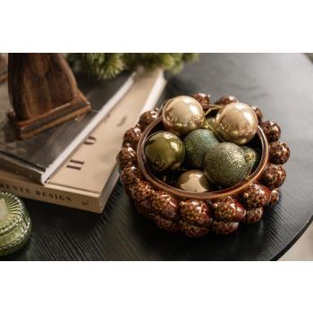 Julekuler 16 pk grønne i kongleskål