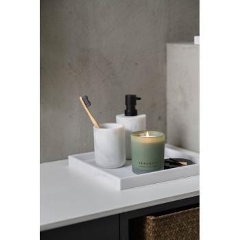 Kvadratisk fat hvit med marmor look