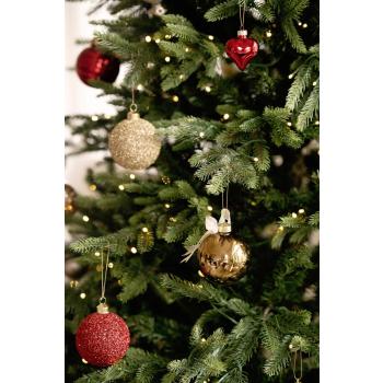 julekule glitter perle gull på juletre