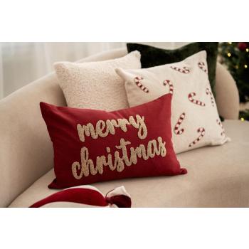 Putetekk teddy i sofa med juleputer