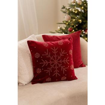 Putetrekk perler snøkrystall i sofa med andre juleputetrekk