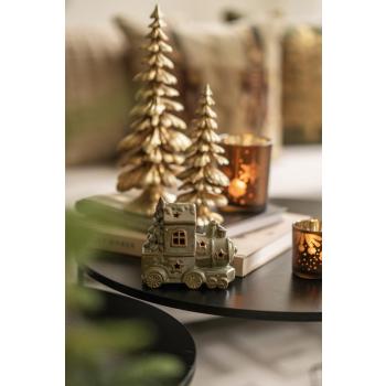 Dekorfigur tog på bord med dekortre Wren