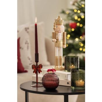 Lysestake sløyfe med duftlys julekule, lysholder billie og nøtteknekker