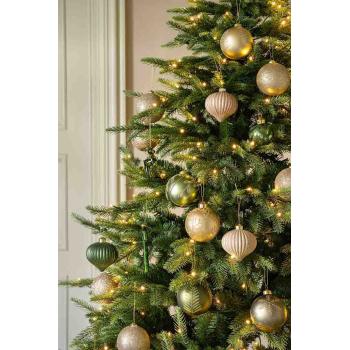 Julekule dråpe rille grønn i juletre med matchende julekuler