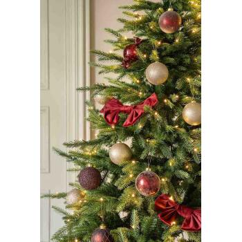 Julekule sparkle burgunder i juletre med matchende julekuler