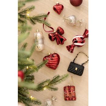 Julekule nøste i gull med andre julekuler