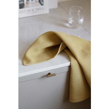 Gult kjøkkenhåndkle med vaffelmønster