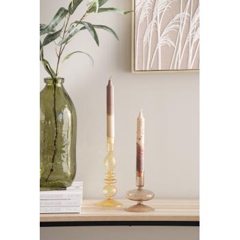 Håndlagede Kronselys i brun og beigetoner