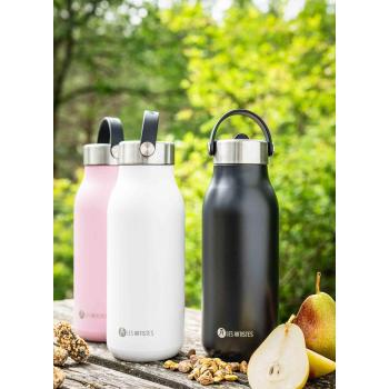 Samlebilde av les artistes termoflasker i fargene rosa, hvit og sort