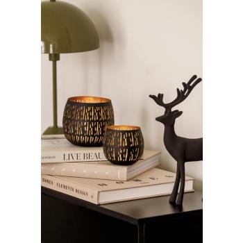 Lyslykt Gia i to størrelser på konsollbord med lampe og Oliver hjort