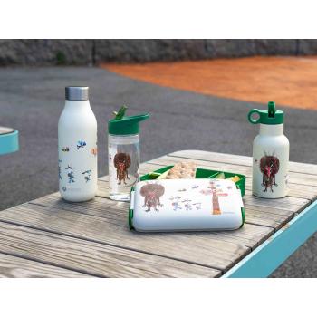 Samlebilde av lunsj-sett med Bukkene Bruse design i grønn