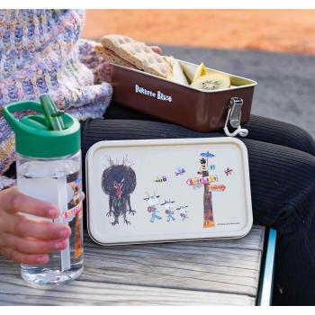 Matboks og vannflaske med bukkene bruse motiv