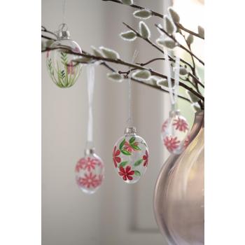 Gåsunger med glassegg med rosa blomster