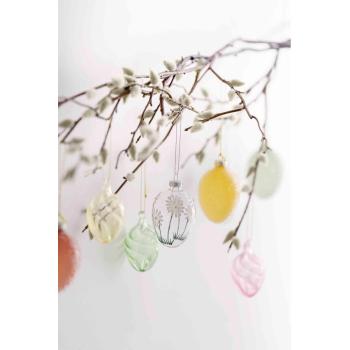 Glassegg tvist grønn hengt i gren gåsunger