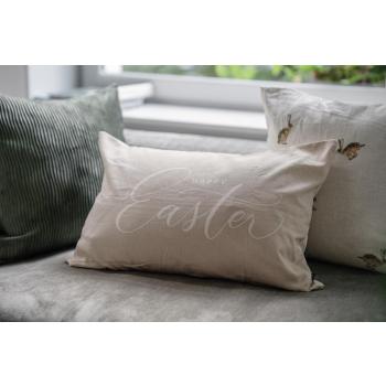 Påskeputetrekk sammen med putetrekk waves i sofa