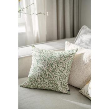 Putetrekk vårgren i sofa med linputetrekk i hvit