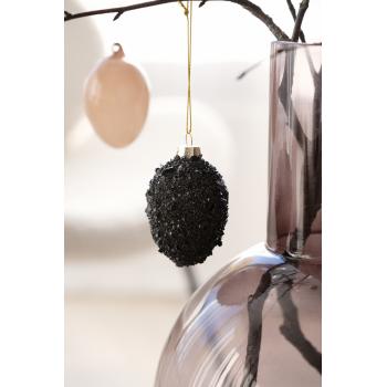 hengende sort glassegg med glitter