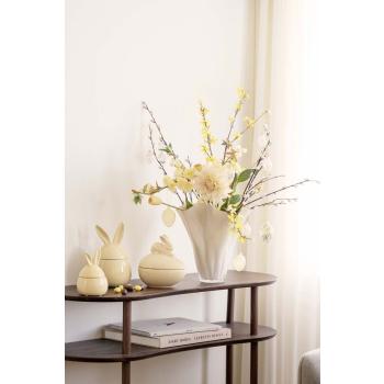 Påskeskål med lokk i to størrelser på konsollbord ethan med vase og påskeegg