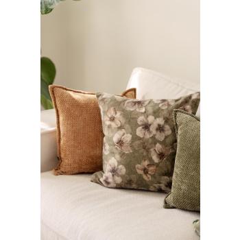 Puter i grønn og karamell i sofakrok