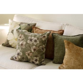 Putetrekk i grønn og karamell toner 