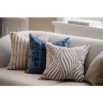 Putetrekk Evi blå med puter i beige