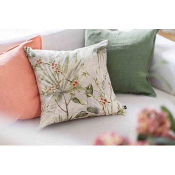 Putetrekk palmesus satt sammen med linputer i terrakotta og grønn