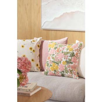 Putekombinasjon i rosa, beige og gule toner