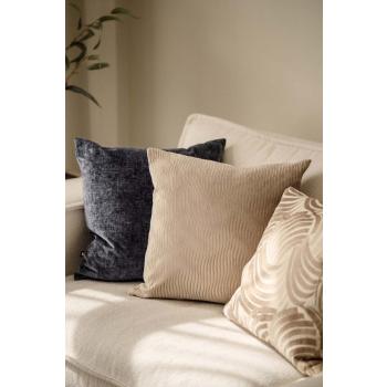 Putekombinasjon i beige og blå i chenille og velur