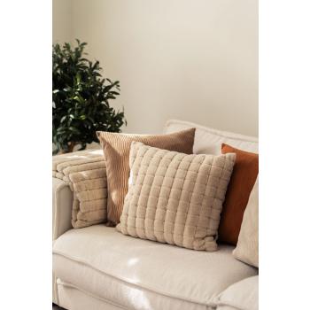 Putetrekk Waves Cognac i sofa med matchende puter