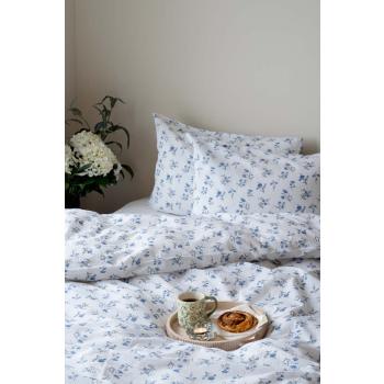 Krepp sengesett blå blomster