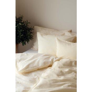 Sengetøy krepp gul småblomster