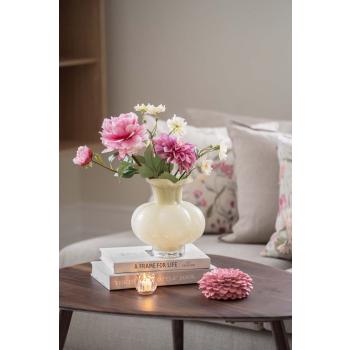 Vase zuri med rosa og hvite blomster