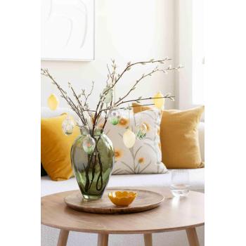 Glassegg gul på gren gåsunger i vase