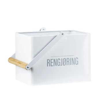 boks til rengjøringmiddel med trehåndtak