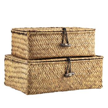 Flettet kurv tage med lokk stor og liten