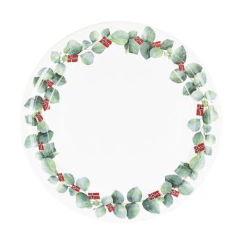 papptallerken eucalyptusgren med flagg