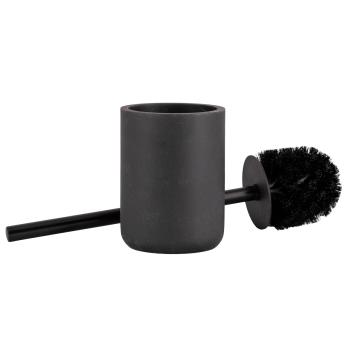Toalettbørste marmor sort med børste
