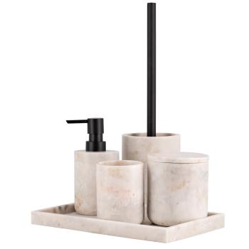 beige marmorserie på fat