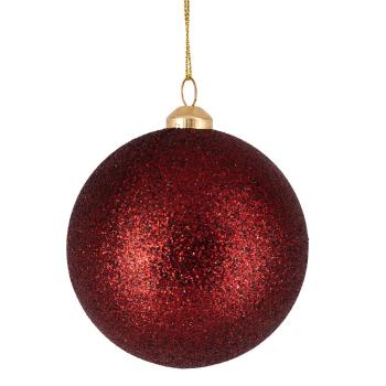 Julekule glitter rød