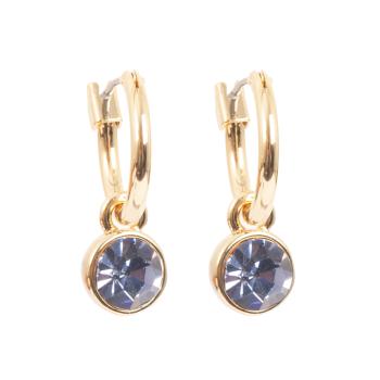 Øreringer med 6 mm violet sten, G