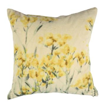 Putetrekk med lysegule blomster