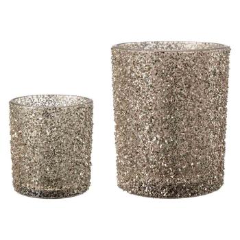 Telysholder Glitter gull i to størrelser