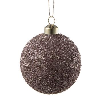 Julekule glitter perle 8cm rosa