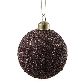 Julekule glitter perle burgunder nærbilde