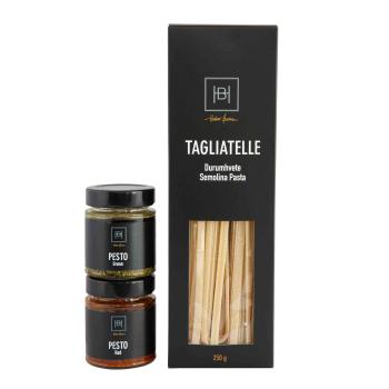 Gavesett med pasta og pesto fra Halvor Bakke